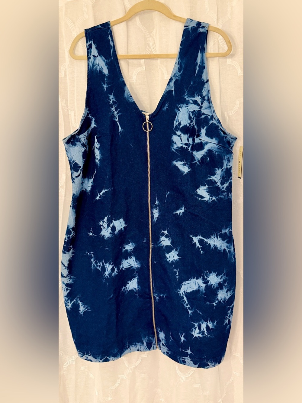 Derek Heart Blue Tie Dye Zip Front Mini Dress NWT Size 3X
